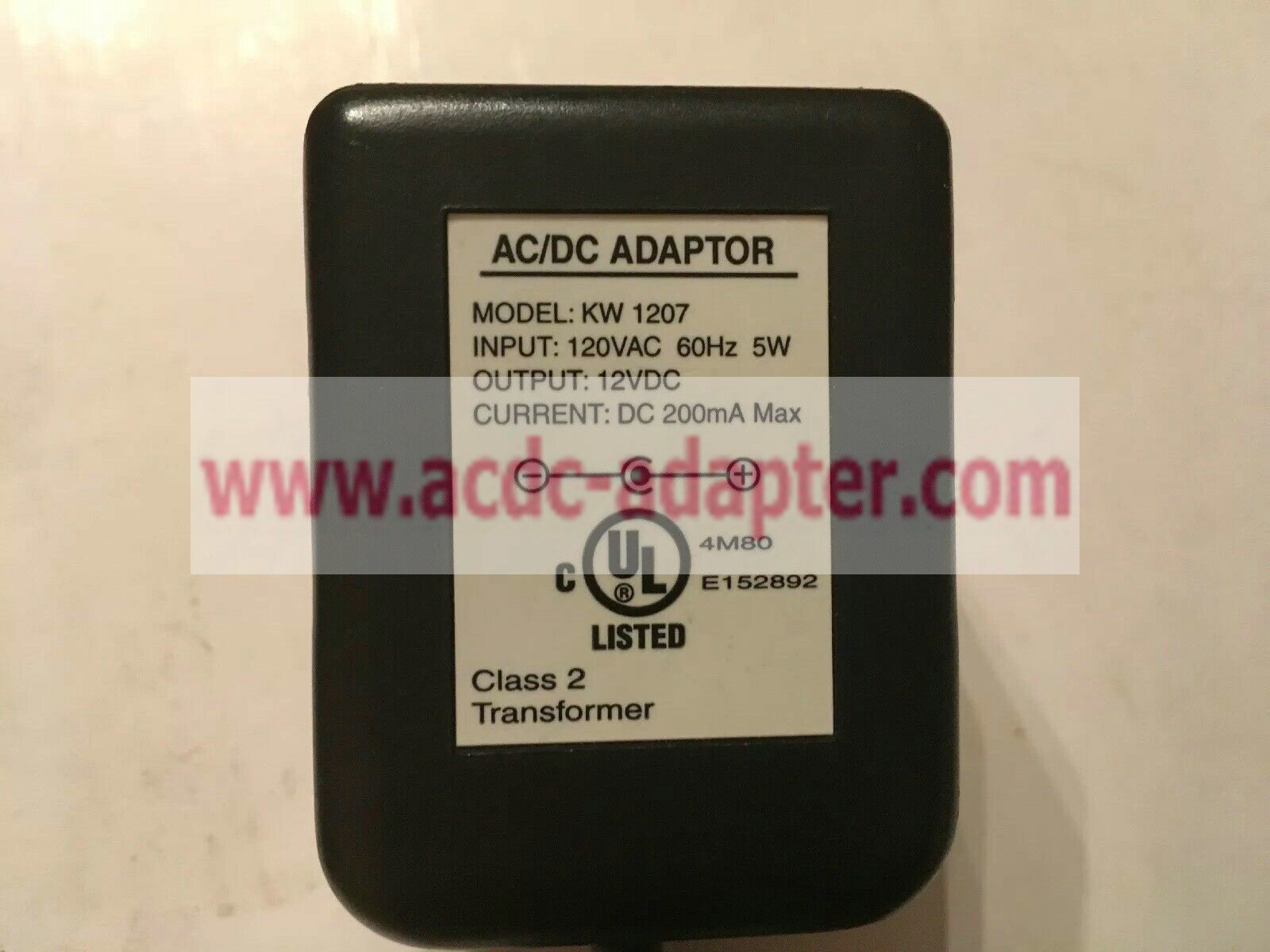 NEW KW 1207 12VDC DC200mA class 2 Transformer AC/DC ADAPTER POWER SUPPLY